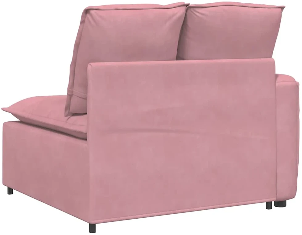 Modulinė sofa su porankiu ir pagalvėlėmis, rožinė, 100 cm