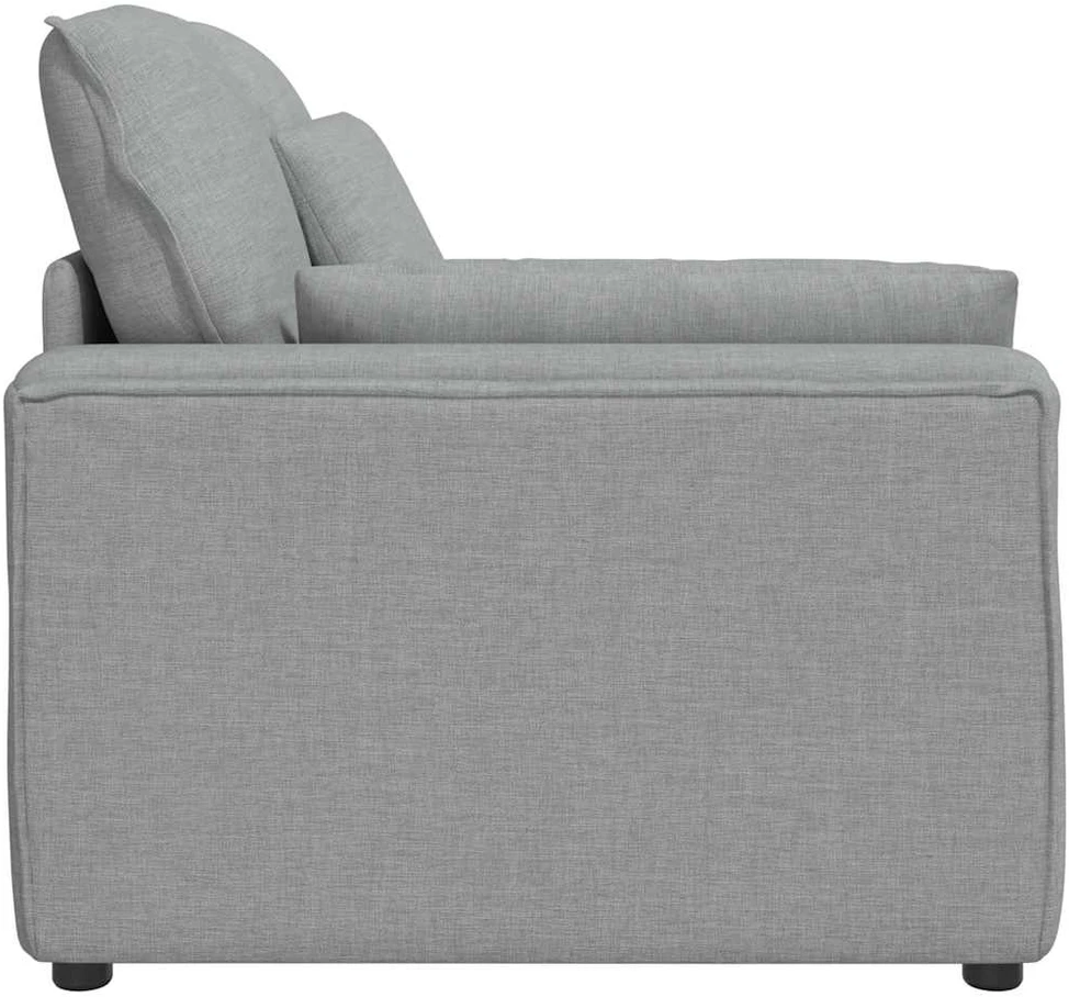 Modulinė sofa su porankiu ir pagalvėlėmis, šviesiai pilka, 100 cm