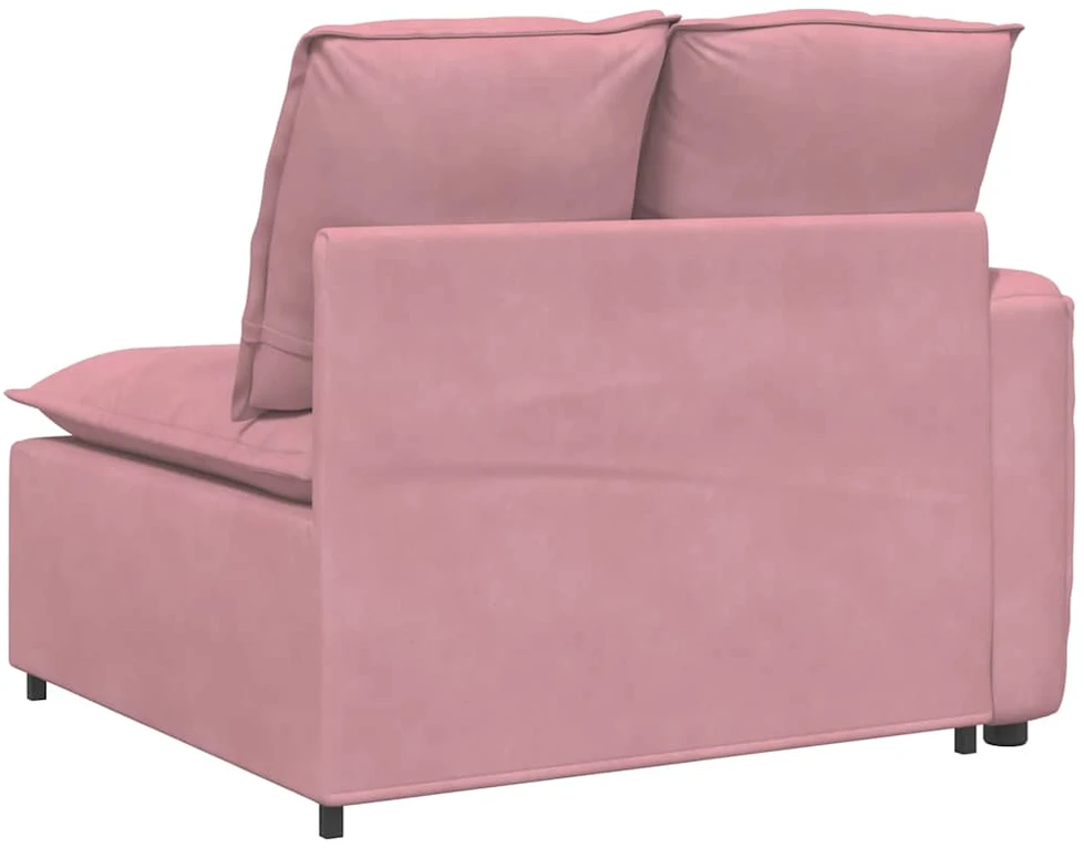 Modulinė sofa su porankiu ir pagalvėlėmis, rožinė, 100 cm