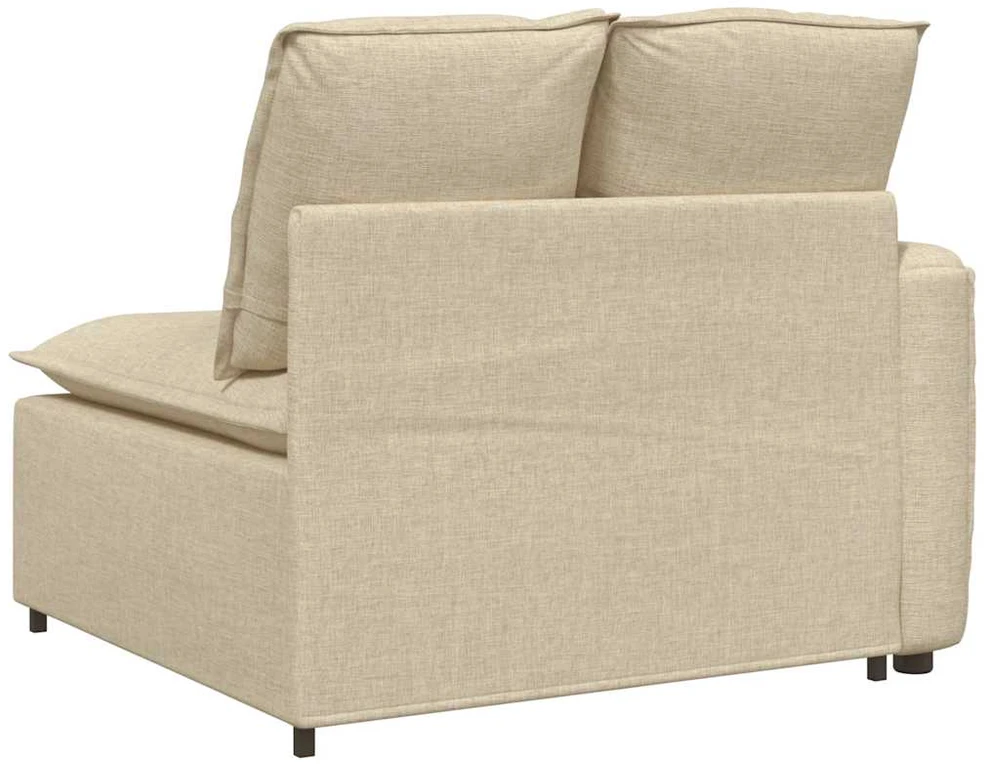Modulinė sofa su porankiu ir pagalvėlėmis, kreminės spalvos, 100 cm