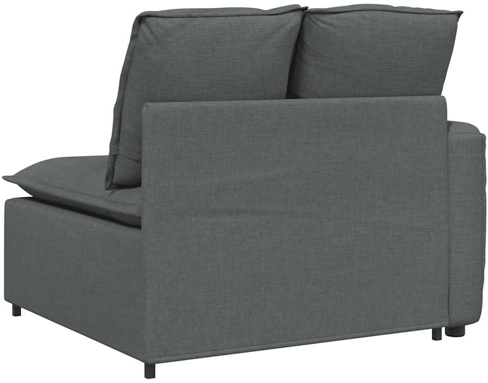 Modulinė sofa su porankiu ir pagalvėlėmis, tamsiai pilka, 100 cm