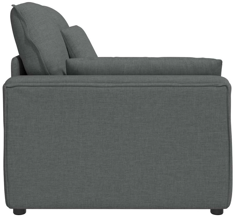 Modulinė sofa su porankiu ir pagalvėlėmis, tamsiai pilka, 100 cm
