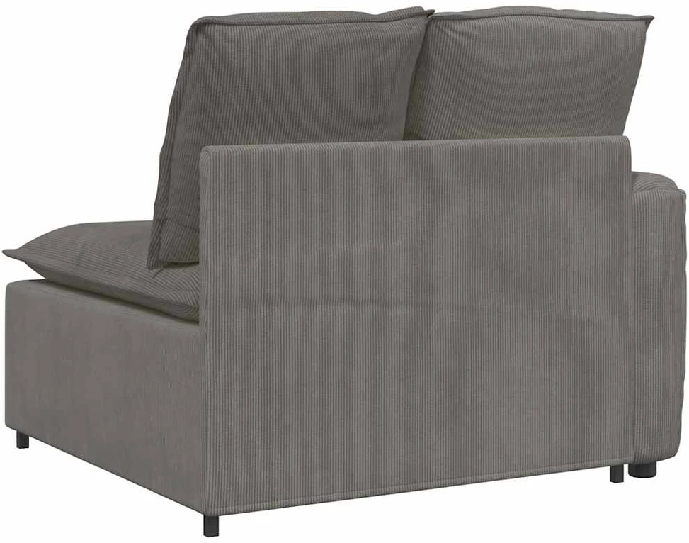 Modulinė sofa su porankiu ir pagalvėlėmis, šviesiai pilka, 100 cm