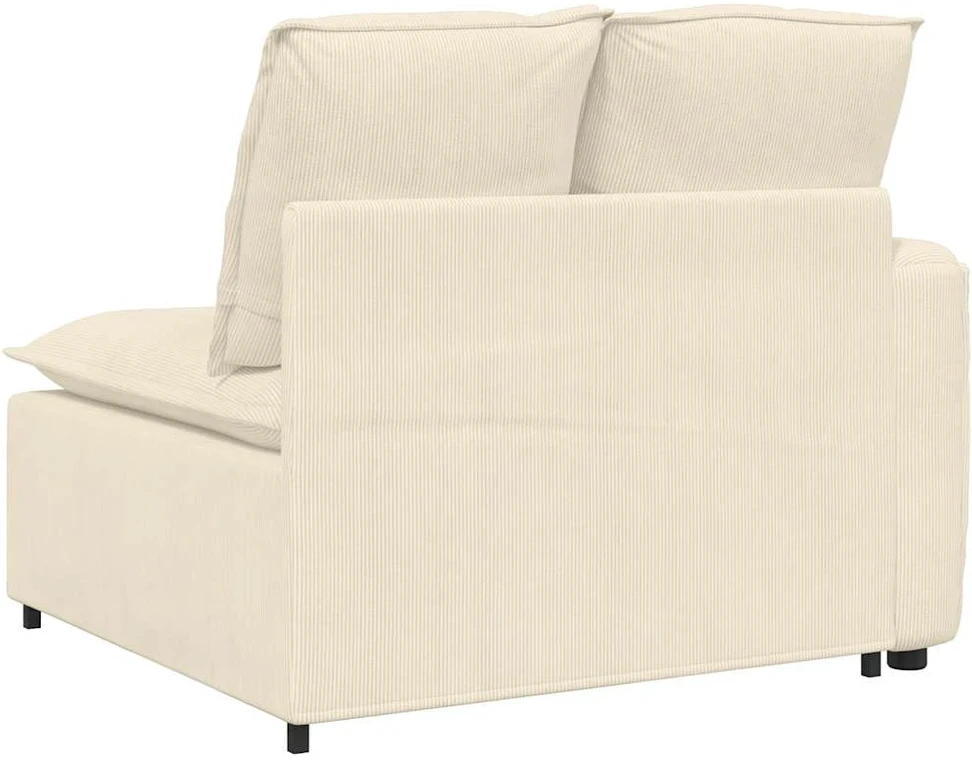 Modulinė sofa su porankiu ir pagalvėlėmis, kreminės spalvos, 100 cm