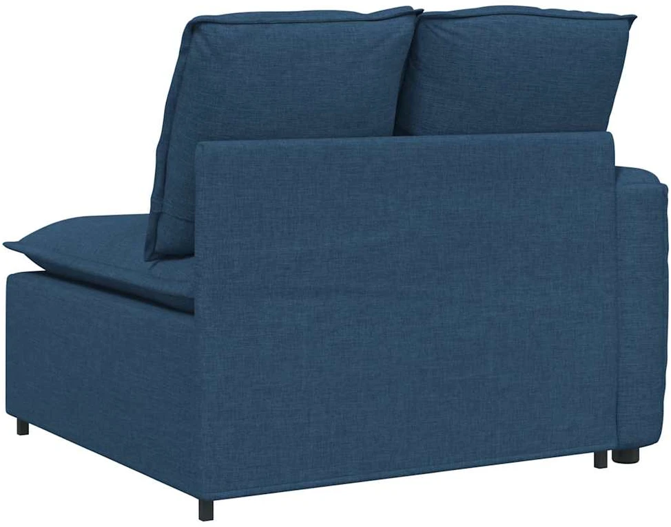 Modulinė sofa su porankiu ir pagalvėlėmis, mėlyna, 100 cm