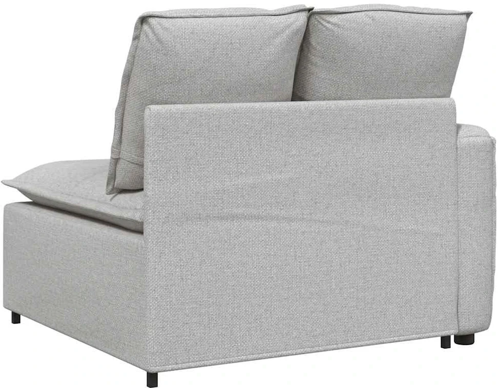Modulinė sofa su porankiu ir pagalvėlėmis, pilka, 100 cm