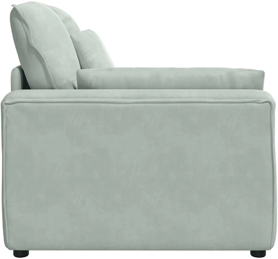 Modulinė sofa su porankiu ir pagalvėlėmis, šviesiai pilka, 100 cm
