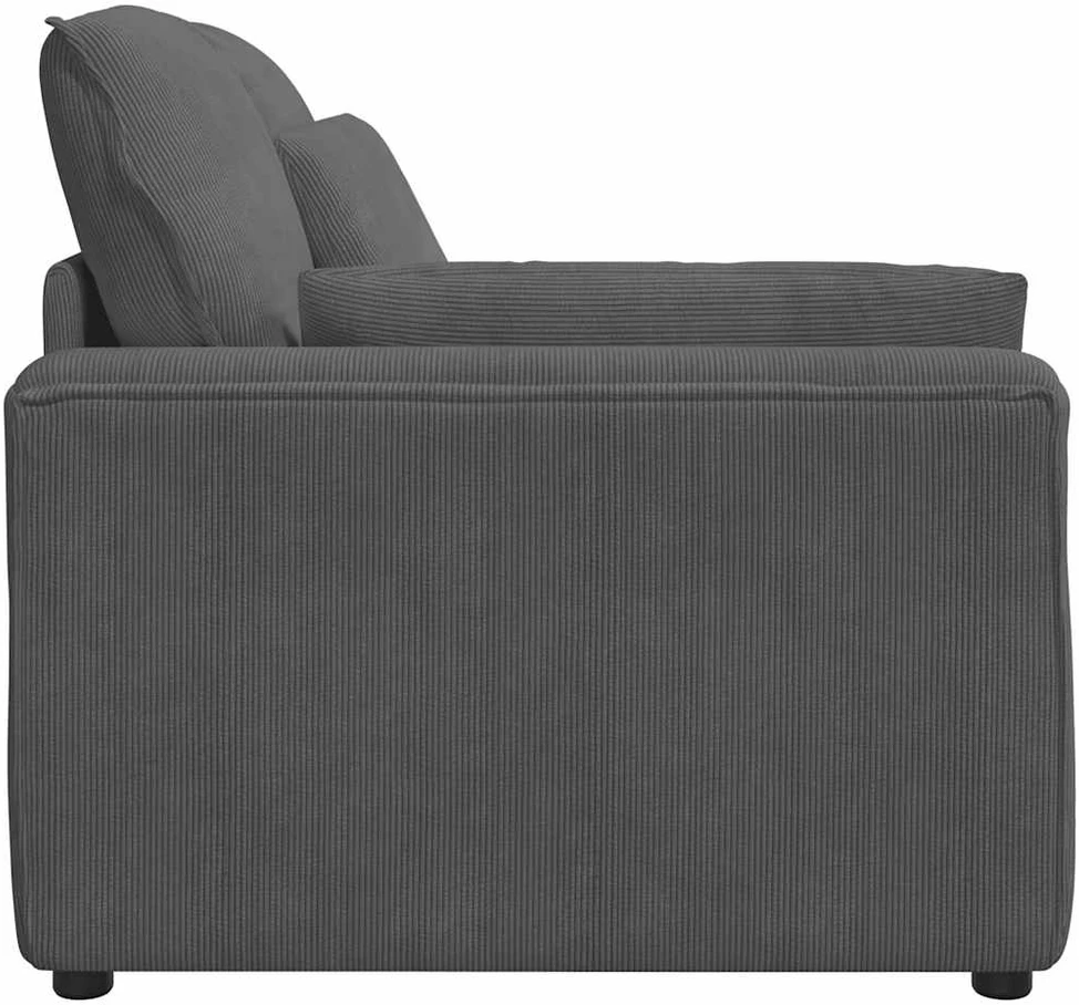 Modulinė sofa su porankiu ir pagalvėlėmis, tamsiai pilka, 100 cm