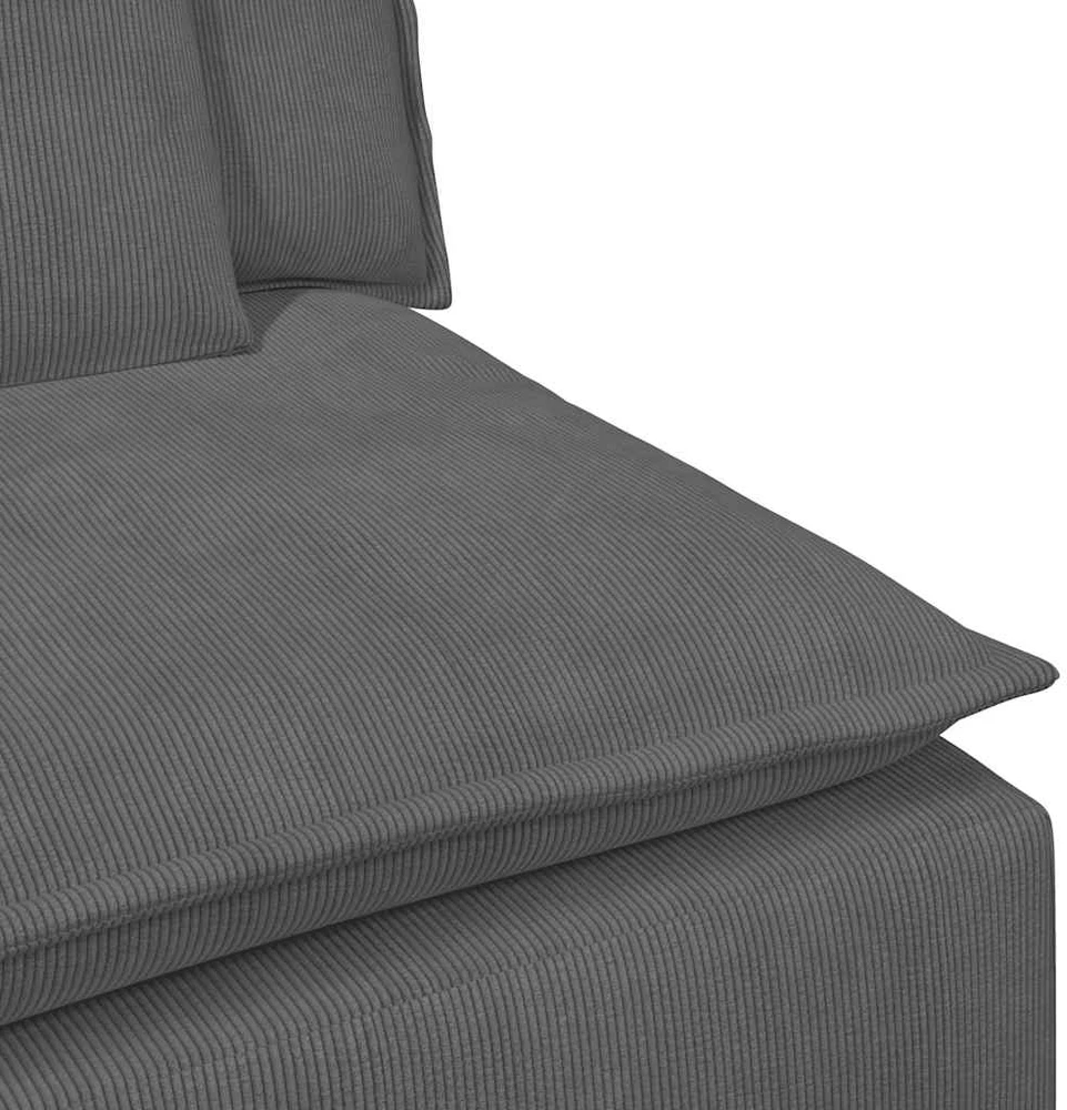 Modulinė sofa su porankiu ir pagalvėlėmis, tamsiai pilka, 100 cm