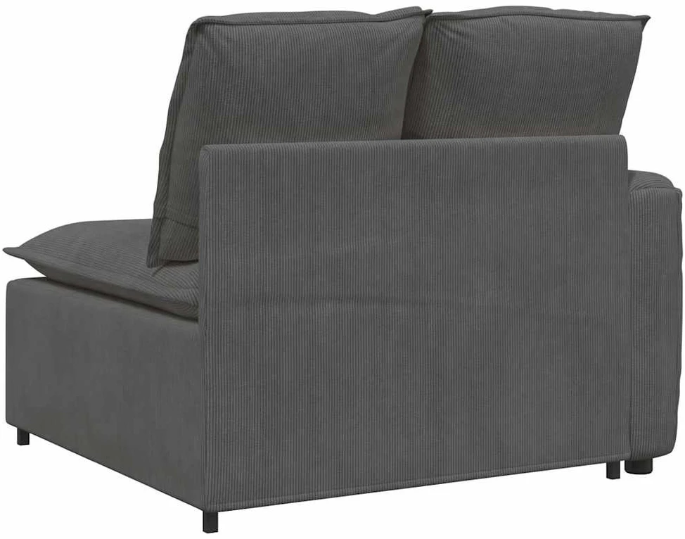 Modulinė sofa su porankiu ir pagalvėlėmis, tamsiai pilka, 100 cm