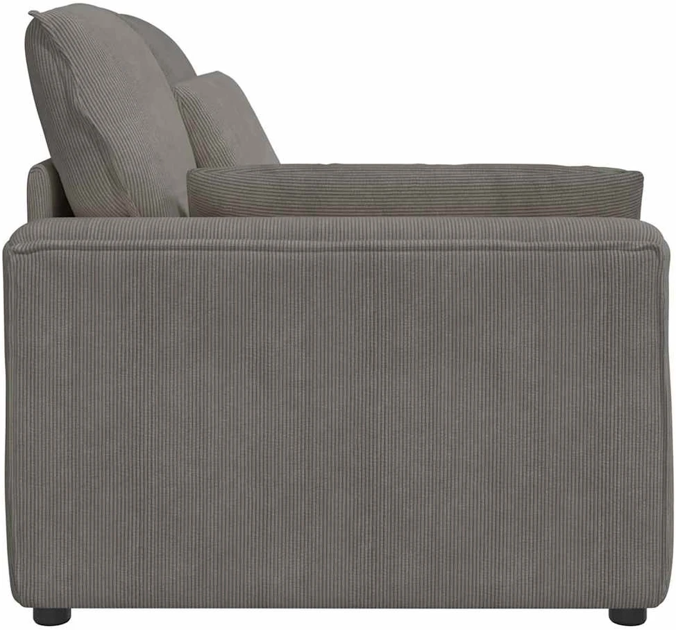 Modulinė sofa su porankiu ir pagalvėlėmis, šviesiai pilka, 100 cm