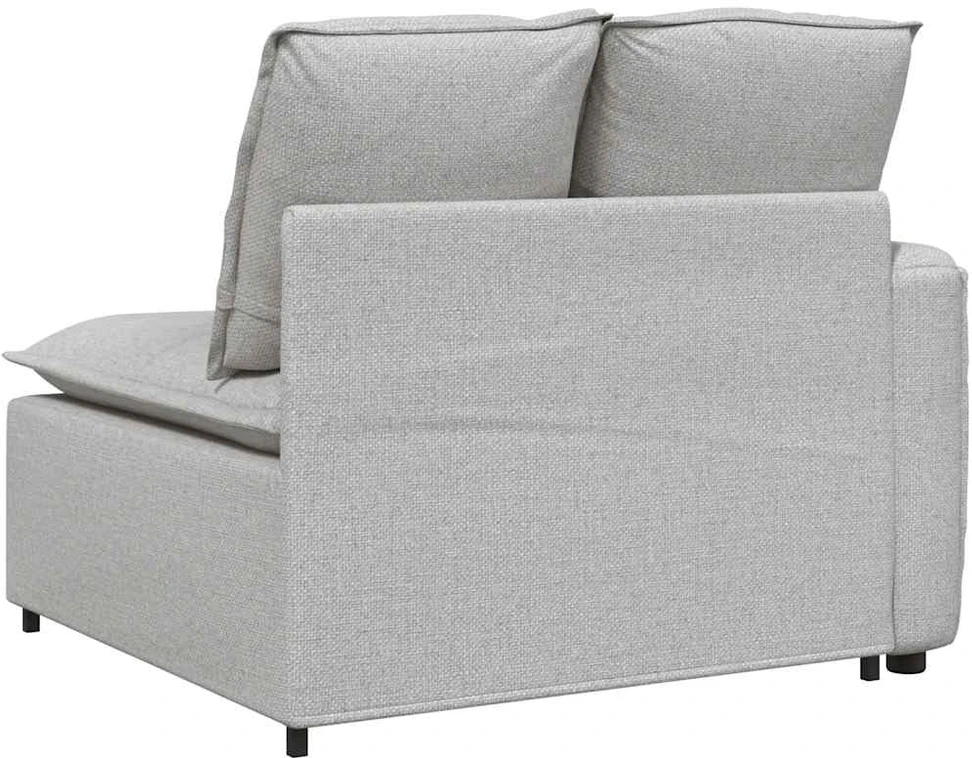 Modulinė sofa su porankiu ir pagalvėlėmis, pilka, 100 cm