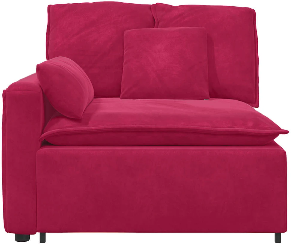 Modulinė sofa su porankiu, vyno raudonos spalvos, 100 cm