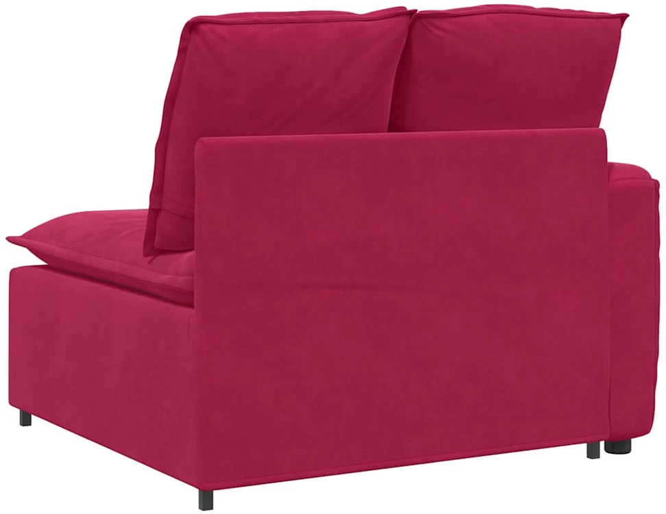 Modulinė sofa su porankiu, vyno raudonos spalvos, 100 cm