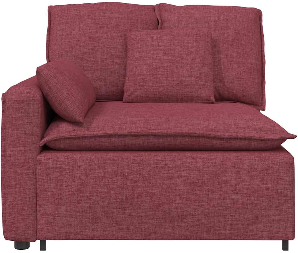 Modulinė sofa su porankiu, vyno raudonos spalvos, 100 cm