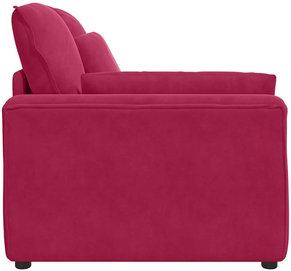 Modulinė sofa su porankiu, vyno raudonos spalvos, 100 cm