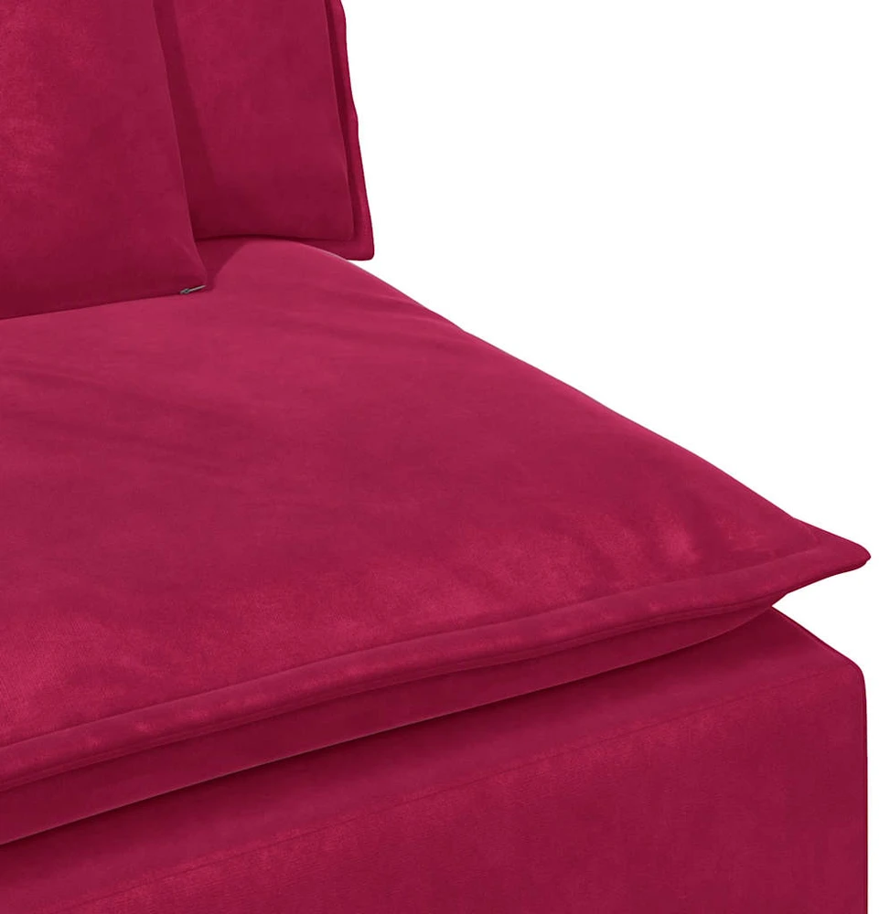 Modulinė sofa su porankiu, vyno raudonos spalvos, 100 cm