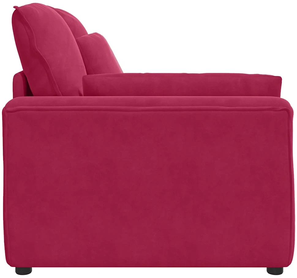 Modulinė sofa su porankiu, vyno raudonos spalvos, 100 cm