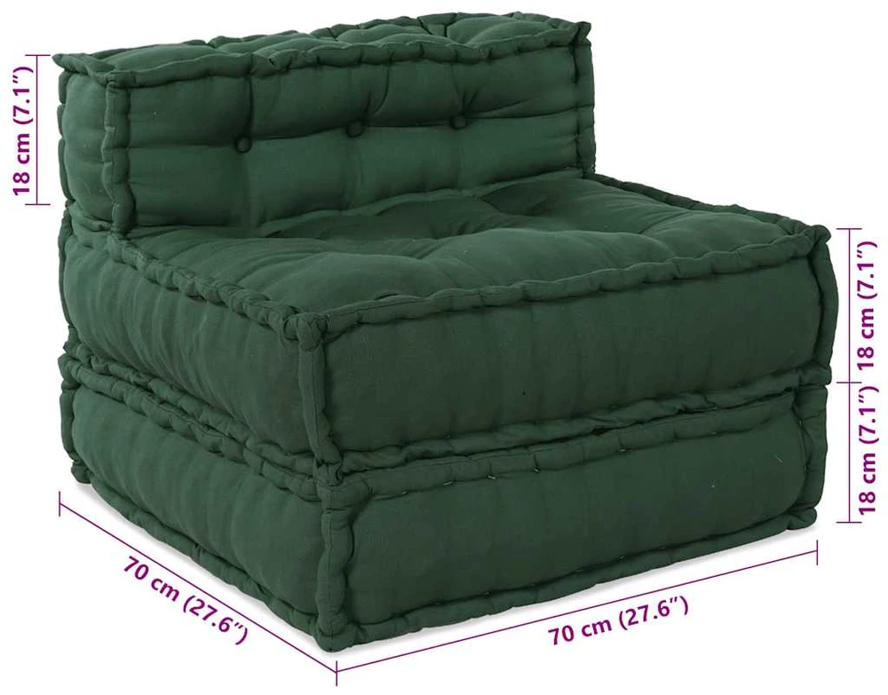 Modulinė sofa, žalia, 70x70x54 cm, audinys