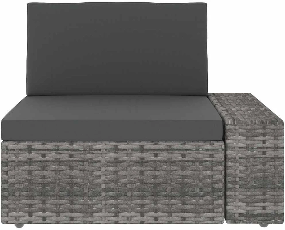 Modulinė trivietė sofa, pilkos spalvos, poliratanas