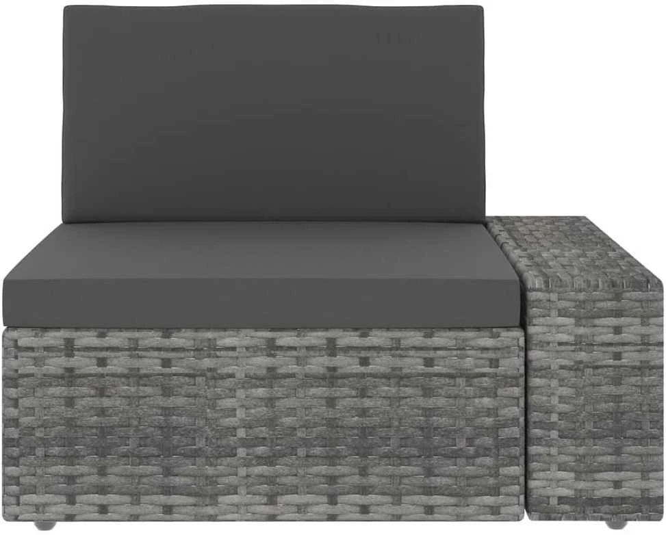 Modulinė trivietė sofa, pilkos spalvos, poliratanas