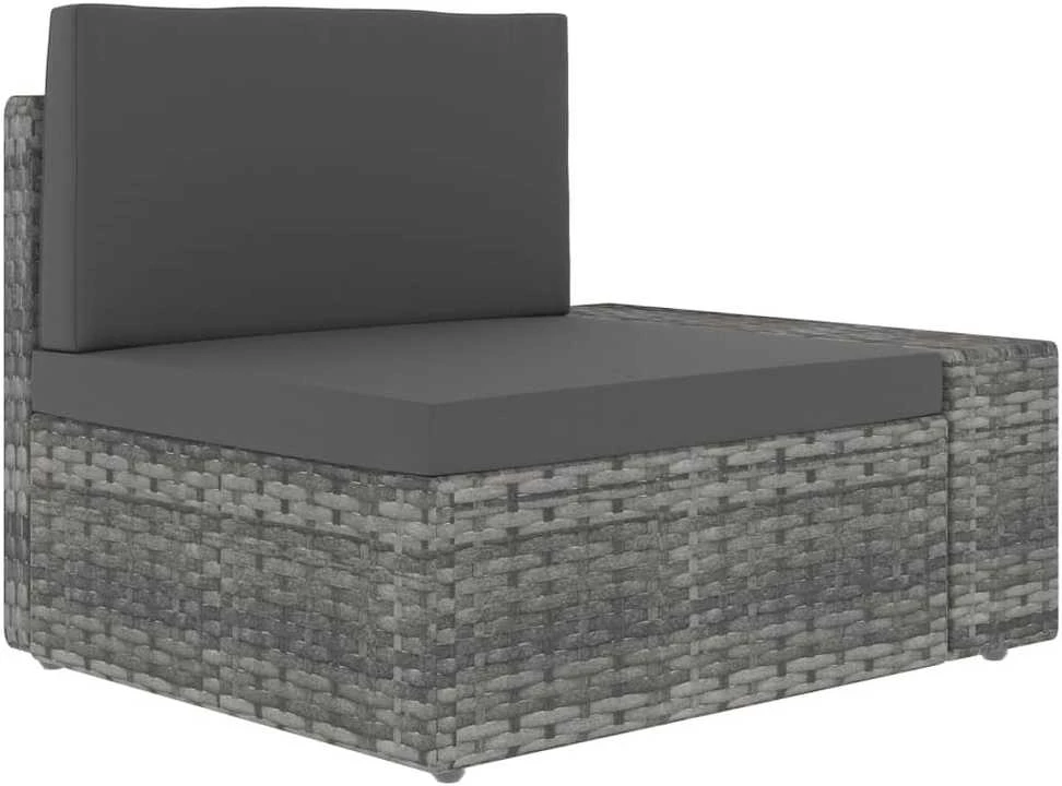 Modulinė trivietė sofa, pilkos spalvos, poliratanas