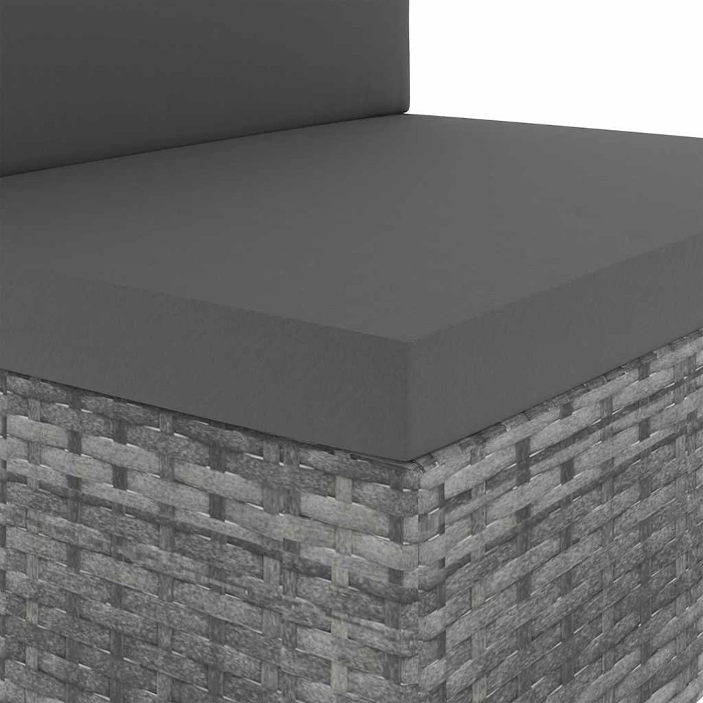 Modulinė trivietė sofa, pilkos spalvos, poliratanas