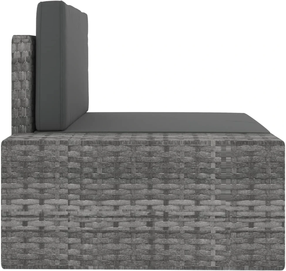 Modulinė trivietė sofa, pilkos spalvos, poliratanas