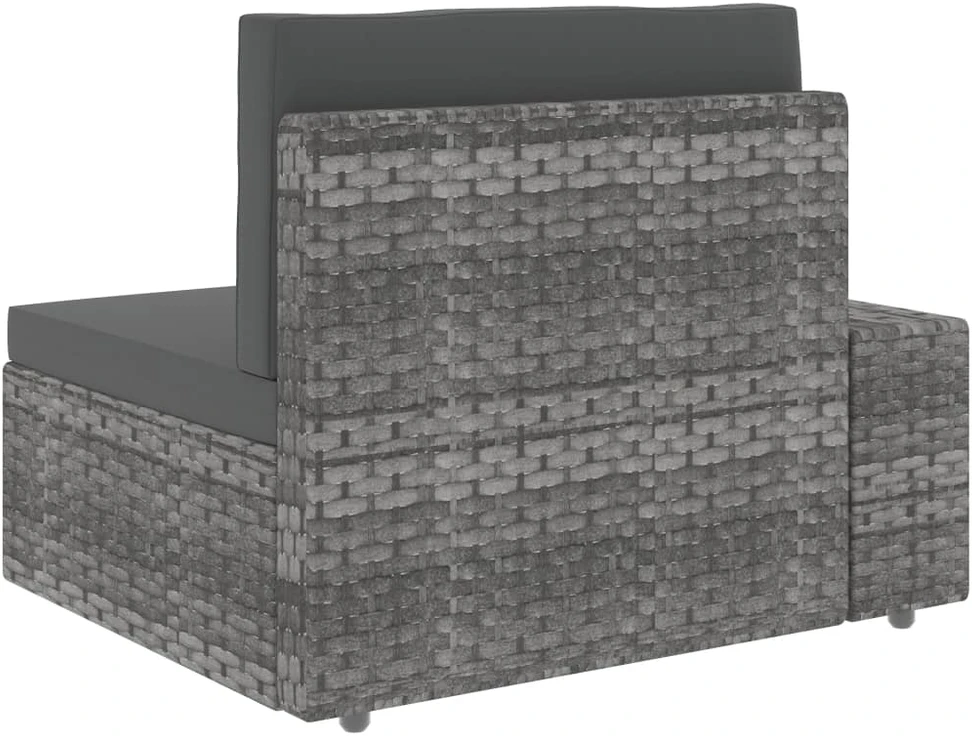 Modulinė trivietė sofa, pilkos spalvos, poliratanas