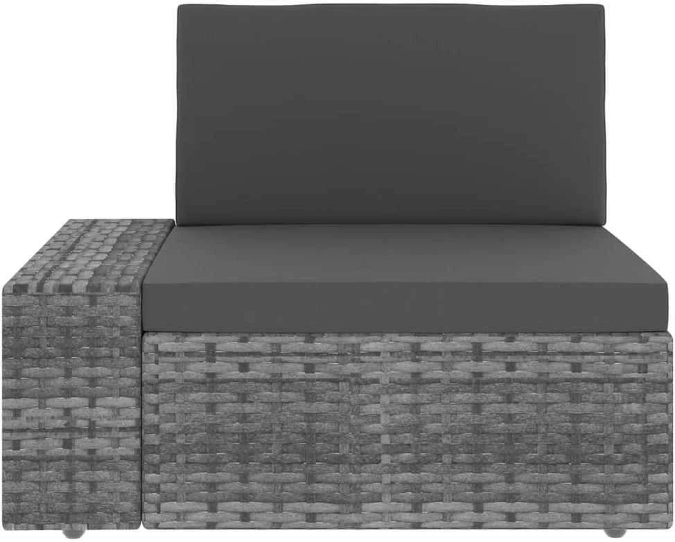 Modulinė trivietė sofa, pilkos spalvos, poliratanas