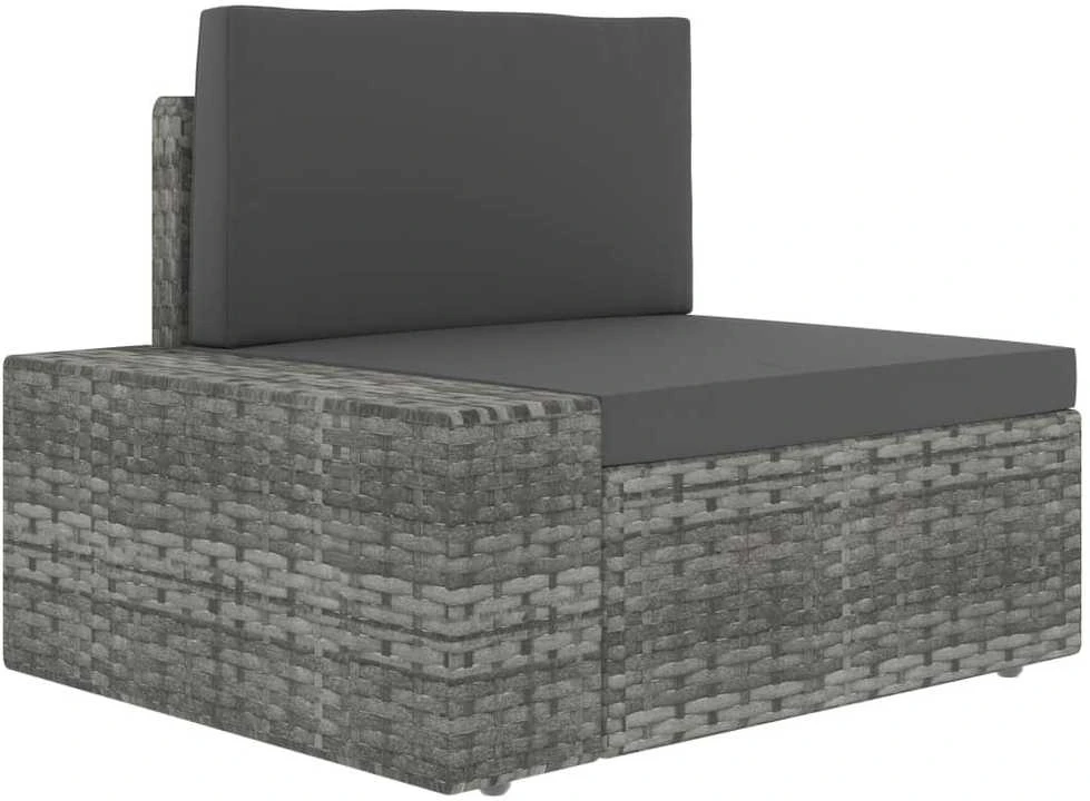 Modulinė trivietė sofa, pilkos spalvos, poliratanas