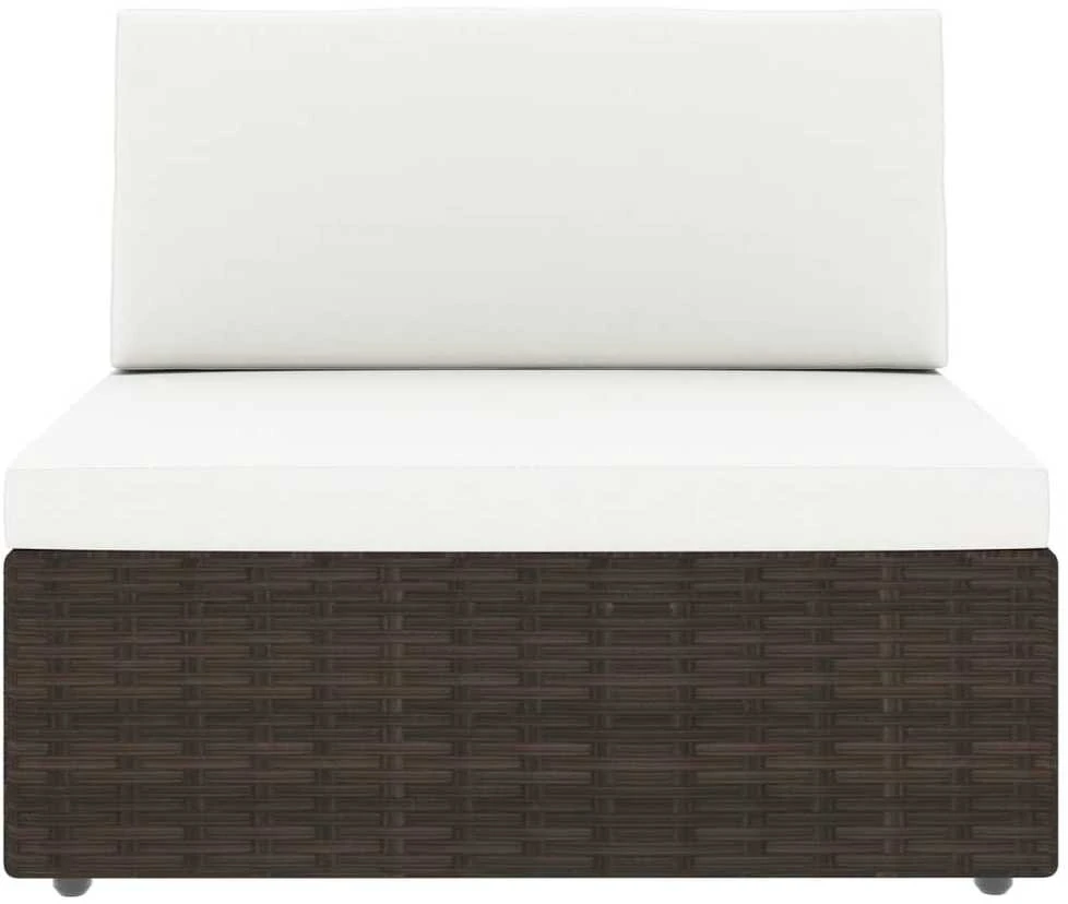 Modulinė trivietė sofa, rudos spalvos, poliratanas