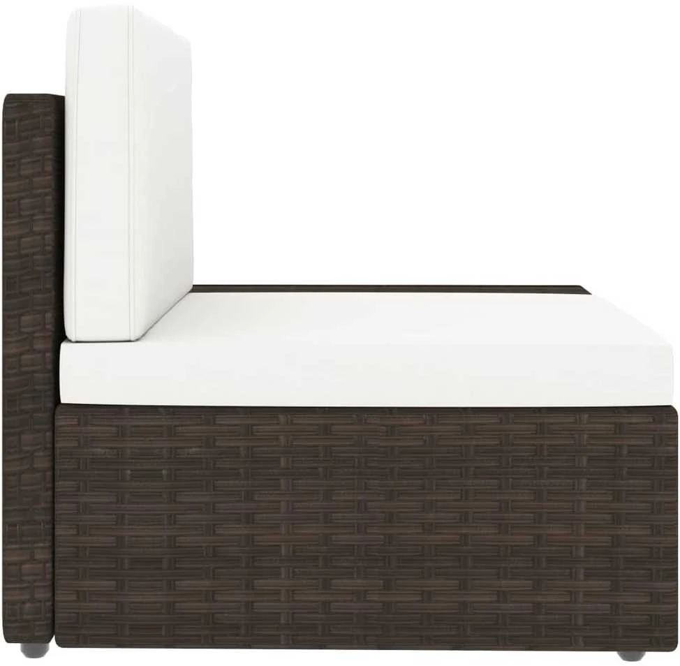 Modulinė trivietė sofa, rudos spalvos, poliratanas