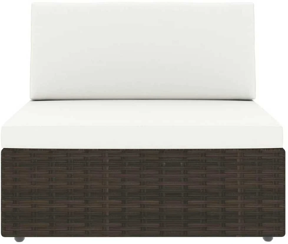 Modulinė trivietė sofa, rudos spalvos, poliratanas