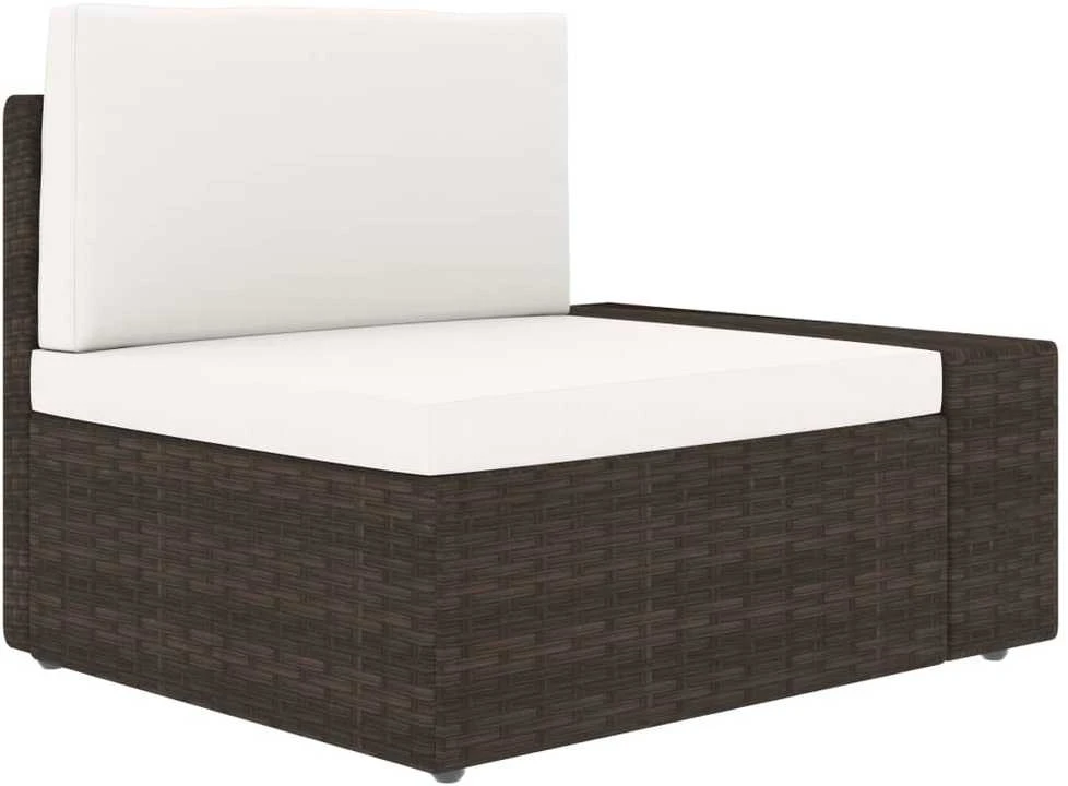 Modulinė trivietė sofa, rudos spalvos, poliratanas