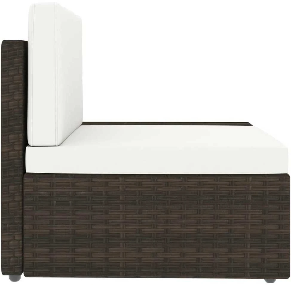 Modulinė trivietė sofa, rudos spalvos, poliratanas