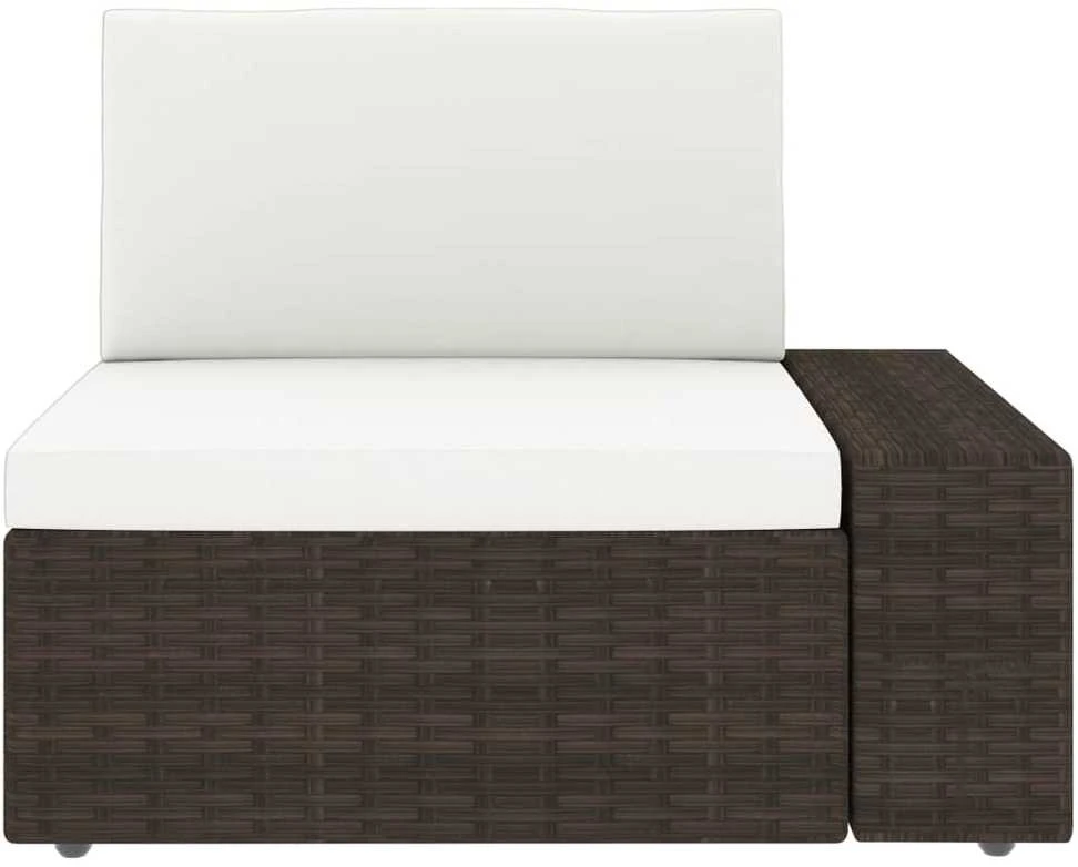 Modulinė trivietė sofa, rudos spalvos, poliratanas