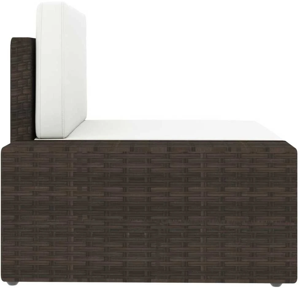 Modulinė trivietė sofa, rudos spalvos, poliratanas