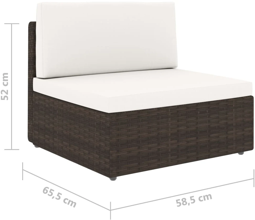 Modulinė trivietė sofa, rudos spalvos, poliratanas