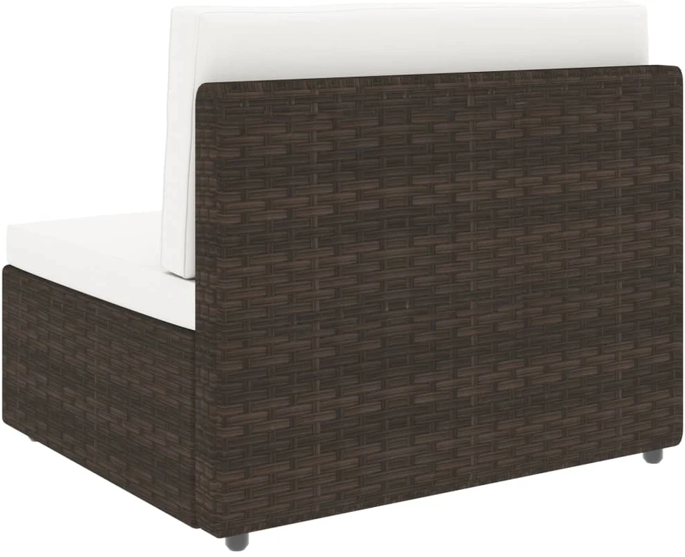 Modulinė trivietė sofa, rudos spalvos, poliratanas