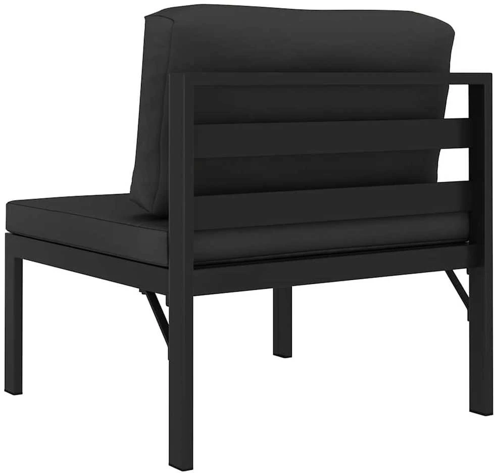 Modulinė vidurinė sofa su pagalvėmis, antracito, aliuminis