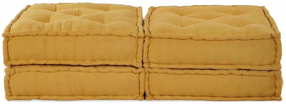 Modulinė sofa 2 vnt. Audinys Geltona 140 x 70 x 36 cm