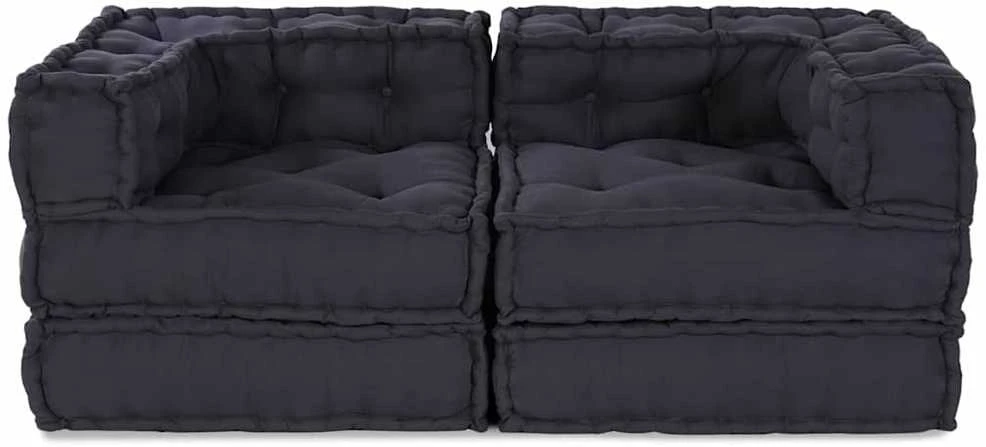 Modulinė sofa 2 vnt. Audinys Antracito 140 x 70 x 56 cm