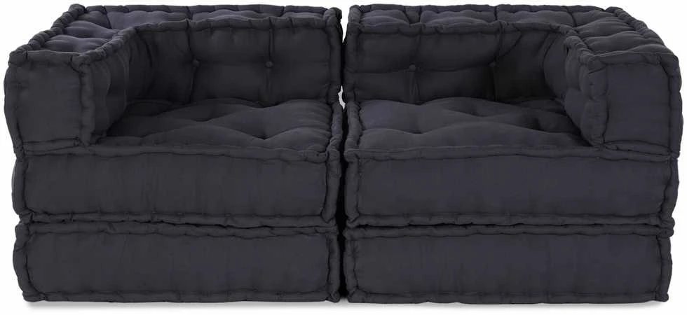 Modulinė sofa 2 vnt. Audinys Antracito 140 x 70 x 56 cm