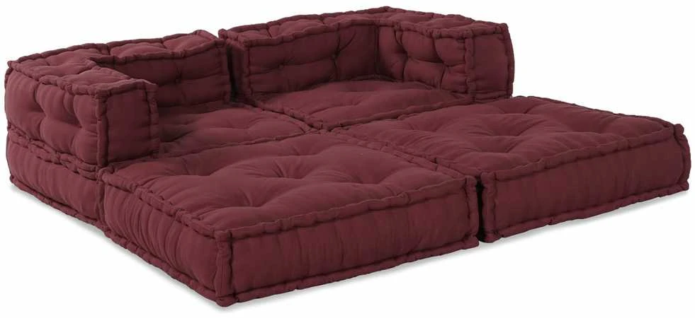 Modulinė sofa 2 vnt. Audinys Raudonmedis 140 x 70 x 56 cm