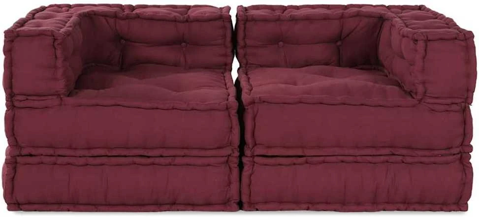 Modulinė sofa 2 vnt. Audinys Raudonmedis 140 x 70 x 56 cm