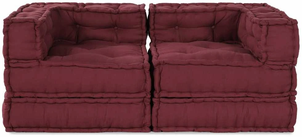 Modulinė sofa 2 vnt. Audinys Raudonmedis 140 x 70 x 56 cm