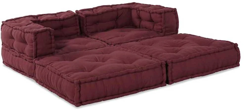 Modulinė sofa 2 vnt. Audinys Raudonmedis 140 x 70 x 56 cm