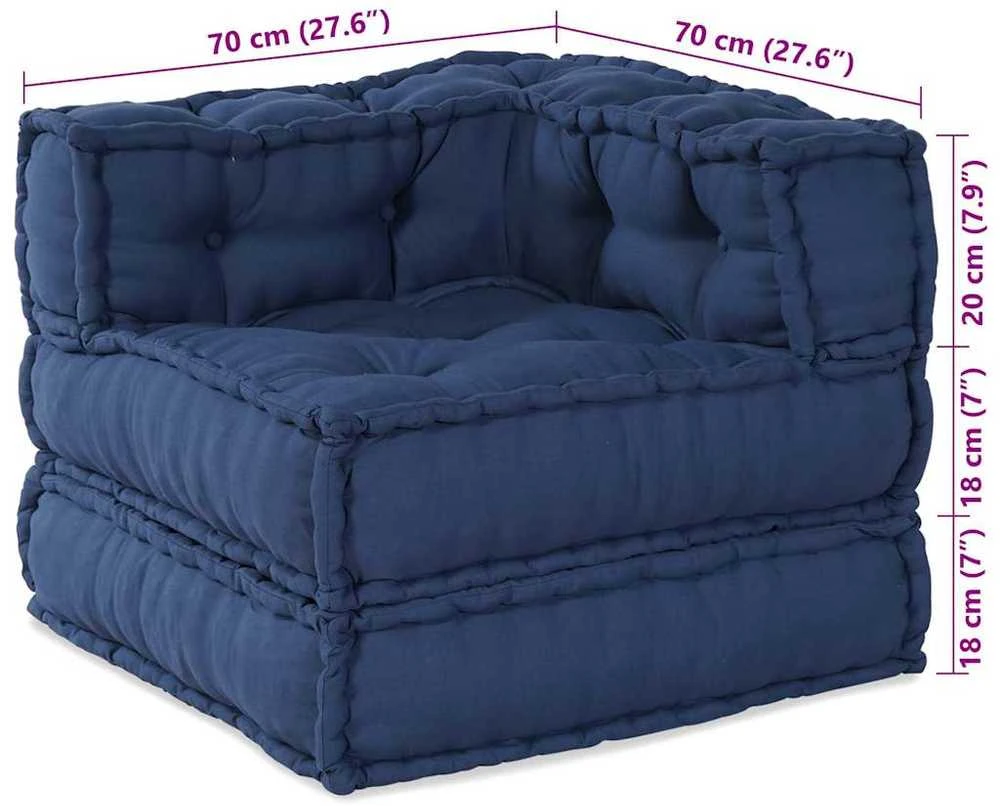 Modulinė sofa 2 vnt. Audinys Indigo 140 x 70 x 56 cm