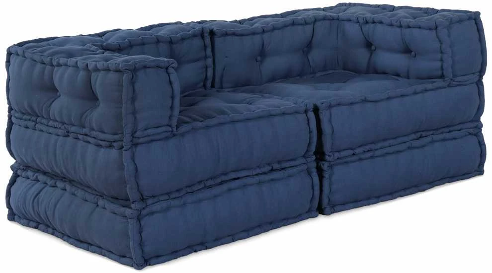 Modulinė sofa 2 vnt. Audinys Indigo 140 x 70 x 56 cm